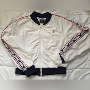 Champion White Jacket with Logo Accents